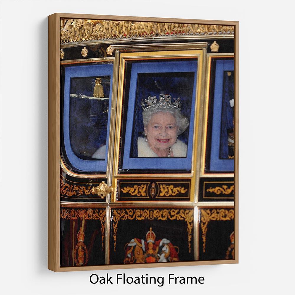 Queen Elizabeth II leaving the State Opening of Parliament Floating Frame Canvas