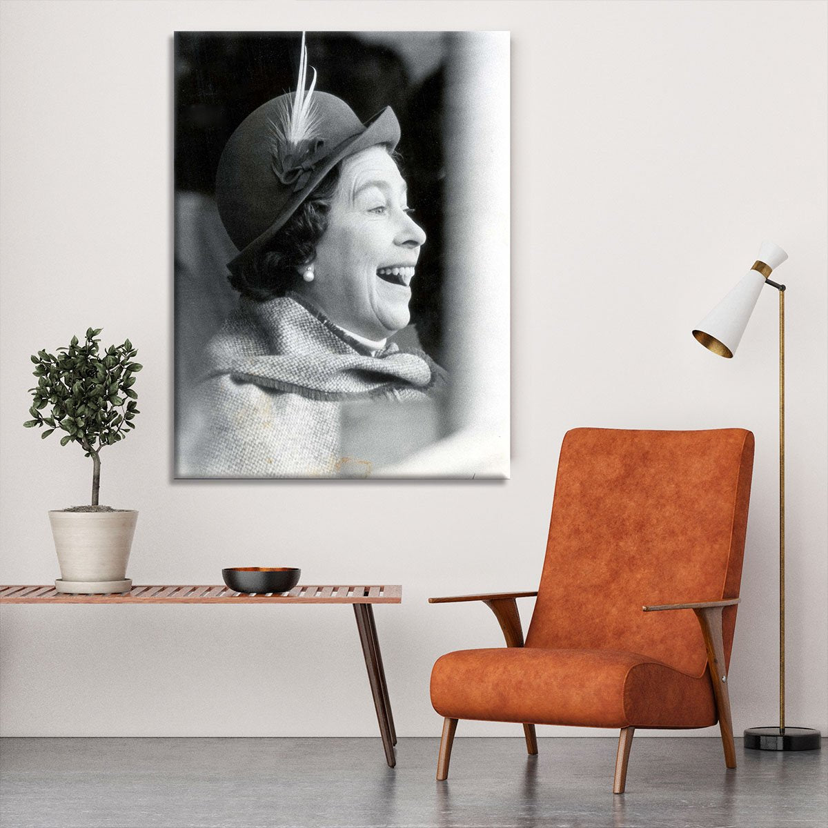Queen Elizabeth II looking pleased at the Badminton Horse Trials Canvas Print or Poster