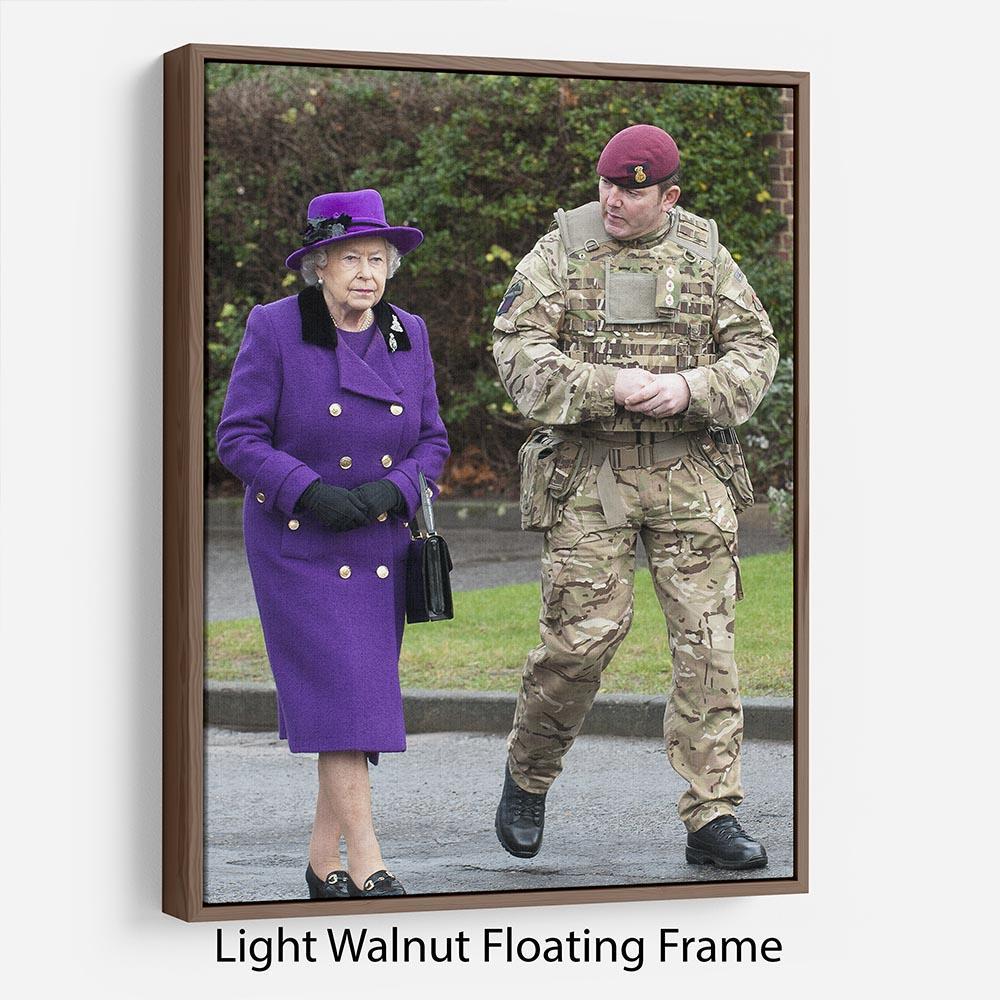 Queen Elizabeth II meeting members of the Household Cavalry Floating Frame Canvas