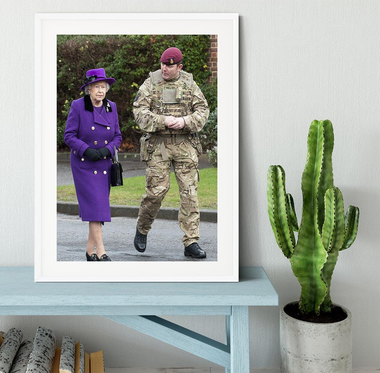 Queen Elizabeth II meeting members of the Household Cavalry Framed Print - Canvas Art Rocks - 5