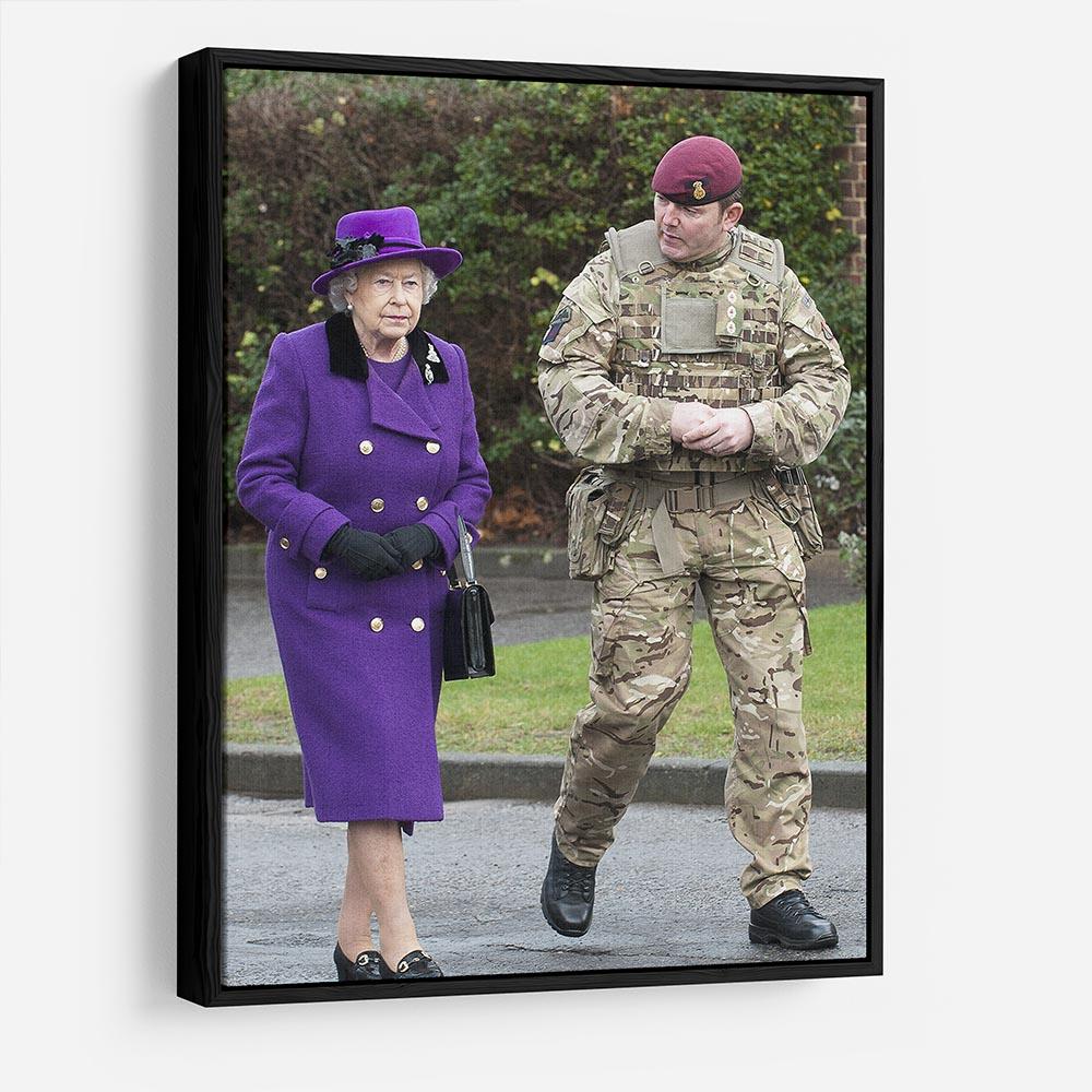 Queen Elizabeth II meeting members of the Household Cavalry HD Metal Print
