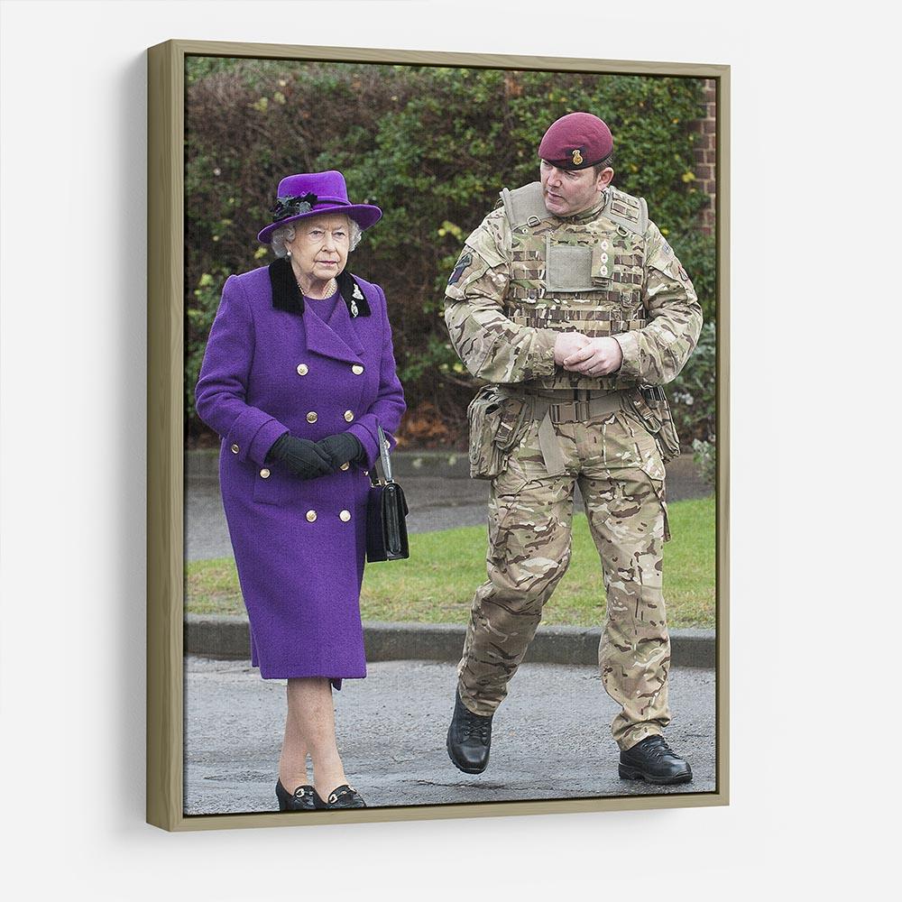 Queen Elizabeth II meeting members of the Household Cavalry HD Metal Print