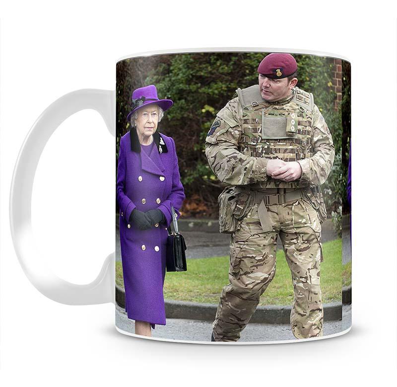 Queen Elizabeth II meeting members of the Household Cavalry Mug - Canvas Art Rocks - 2