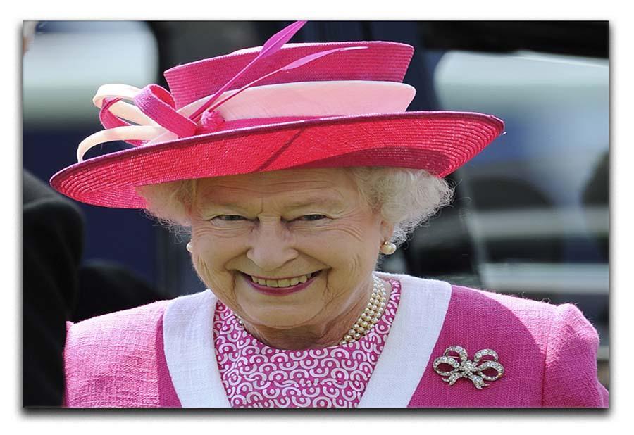 Queen Elizabeth II smiling at the Derby Canvas Print or Poster  - Canvas Art Rocks - 1