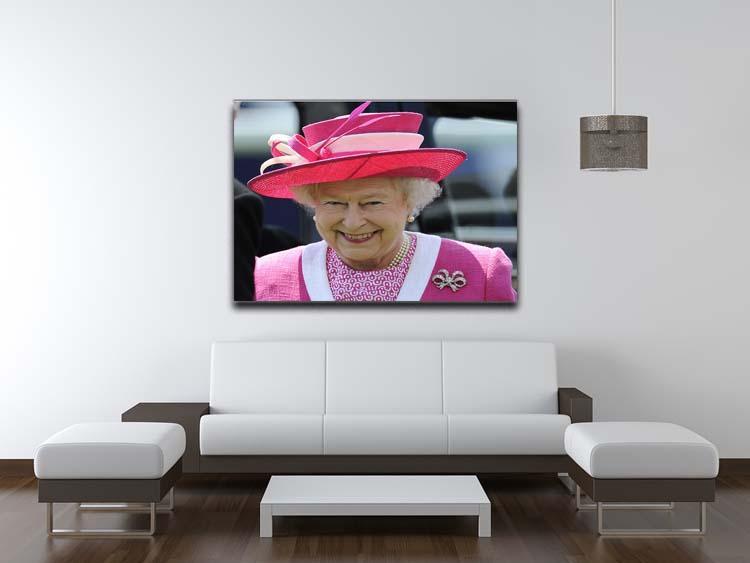 Queen Elizabeth II smiling at the Derby Canvas Print or Poster - Canvas Art Rocks - 4
