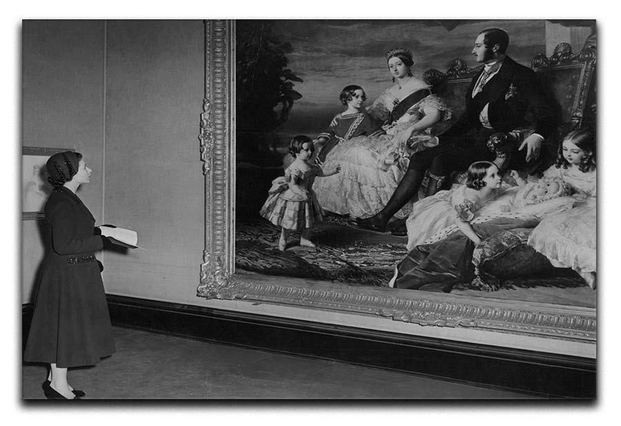 Queen Elizabeth II viewing a portrait of Queen Victoria Canvas Print or Poster  - Canvas Art Rocks - 1