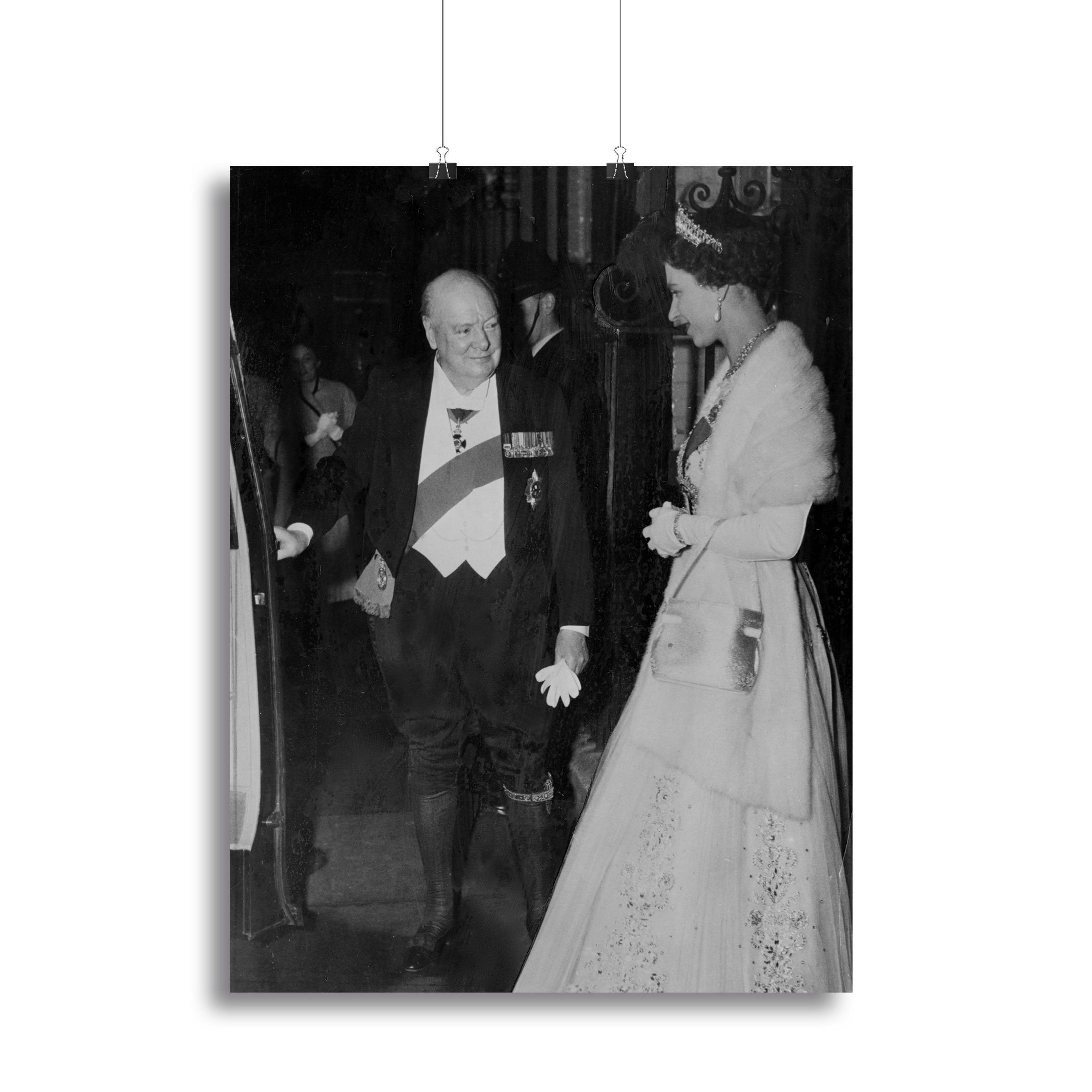 Queen Elizabeth II with Winston Churchill at Downing Street Canvas Print or Poster