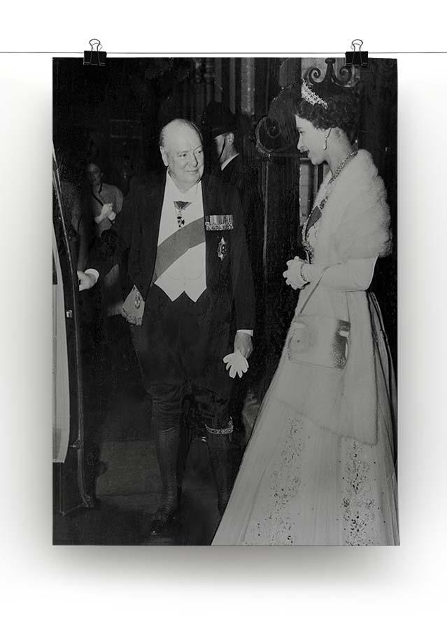 Queen Elizabeth II with Winston Churchill at Downing Street Canvas Print or Poster - Canvas Art Rocks - 2
