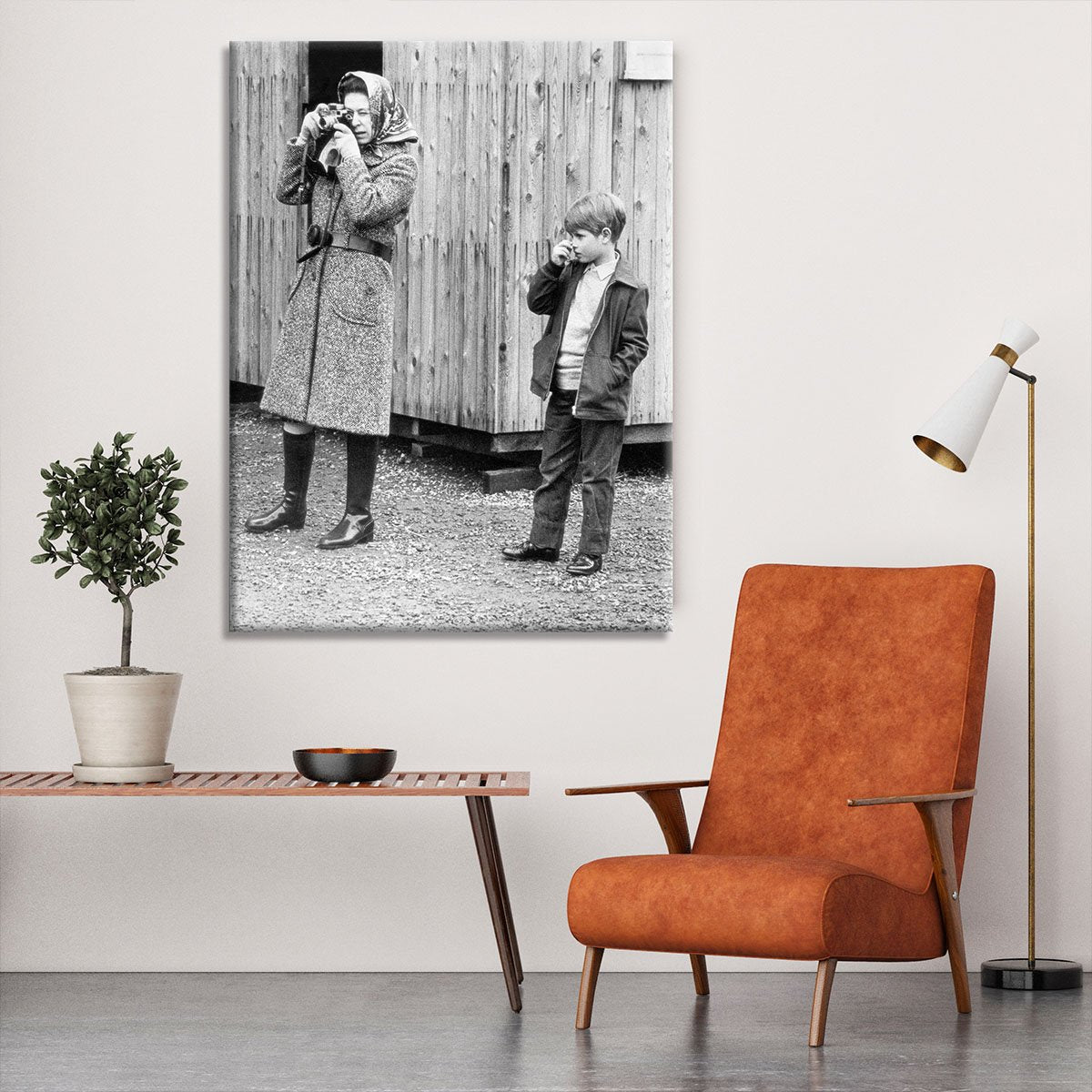 Queen Elizabeth II with a young Prince Edward Canvas Print or Poster