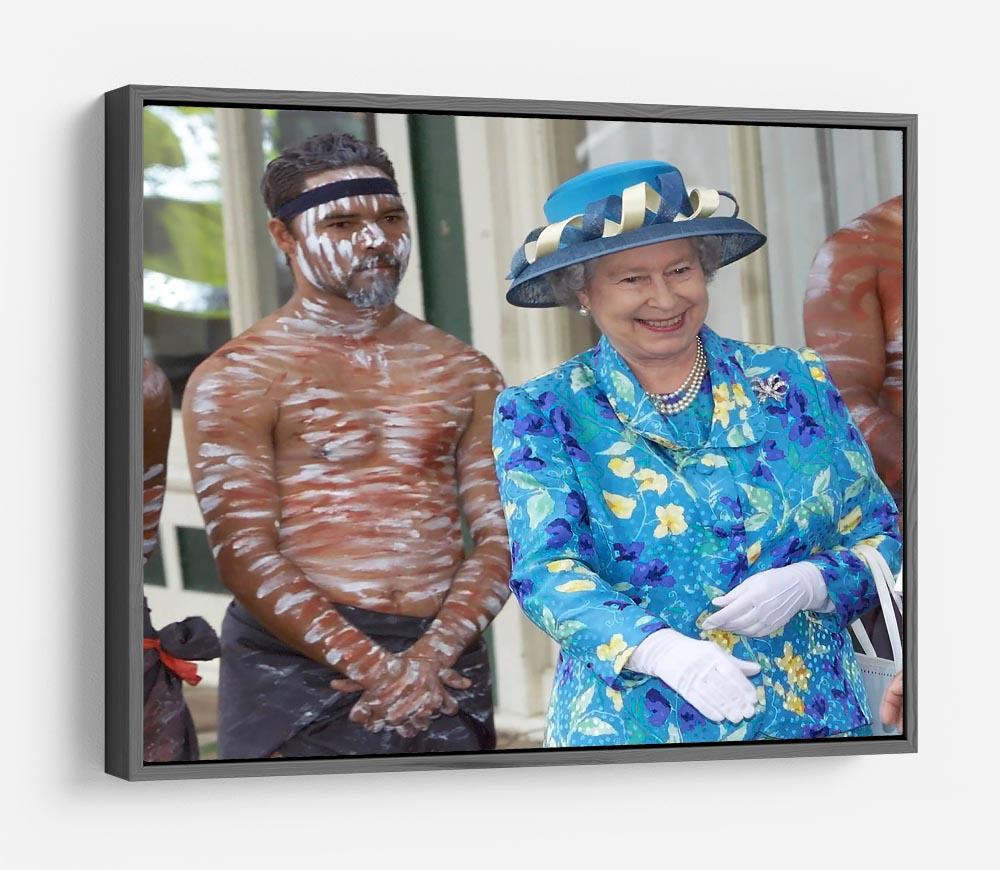 Queen Elizabeth II with an Aboriginal dancer in Australia HD Metal Print