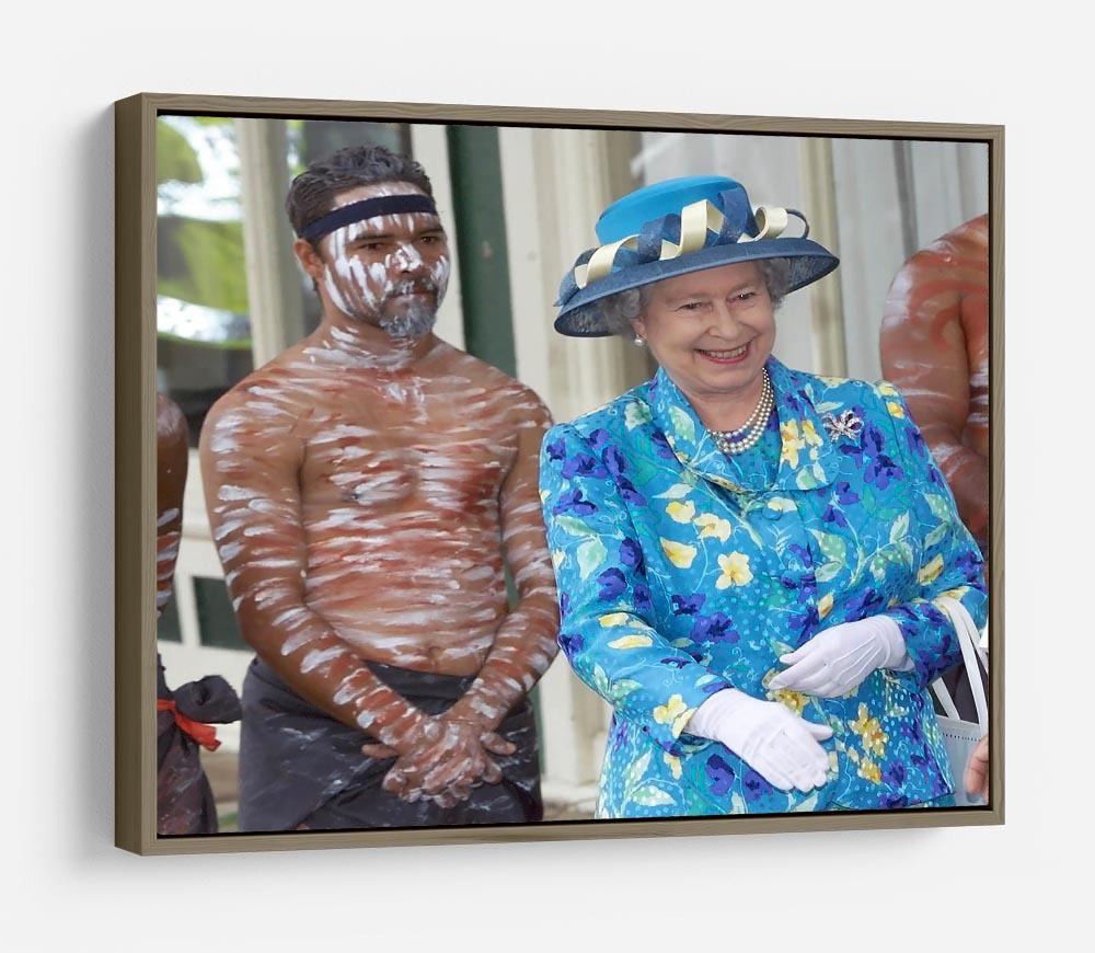 Queen Elizabeth II with an Aboriginal dancer in Australia HD Metal Print