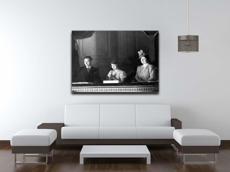 Queen Elizabeth II with her parents entranced viewing the stage Canvas Print or Poster - Canvas Art Rocks - 4