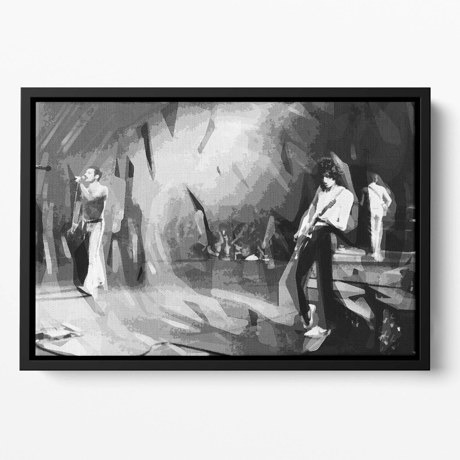 Queen Live Pop Art Floating Framed Canvas