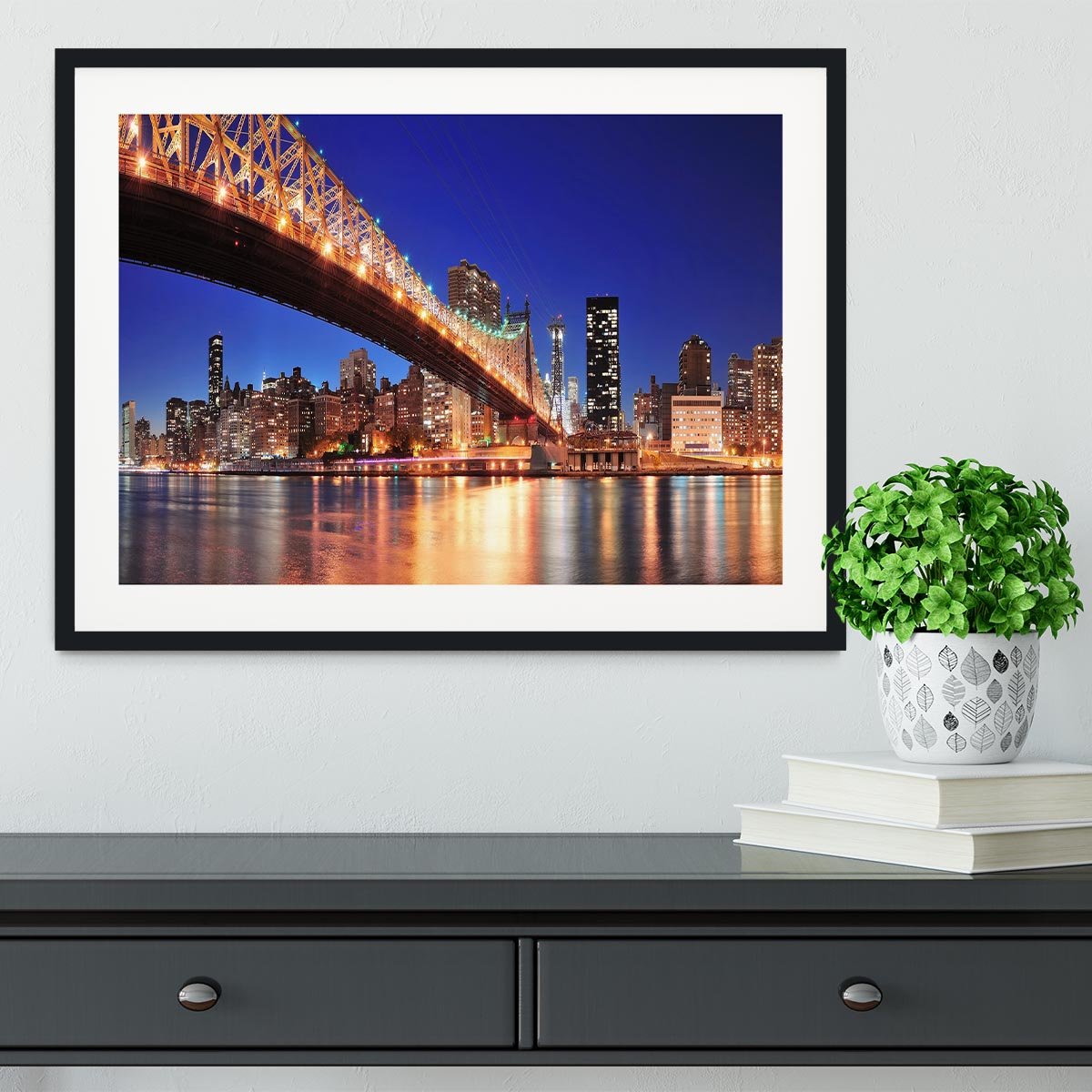 Queensboro Bridge over New York Framed Print - Canvas Art Rocks - 1
