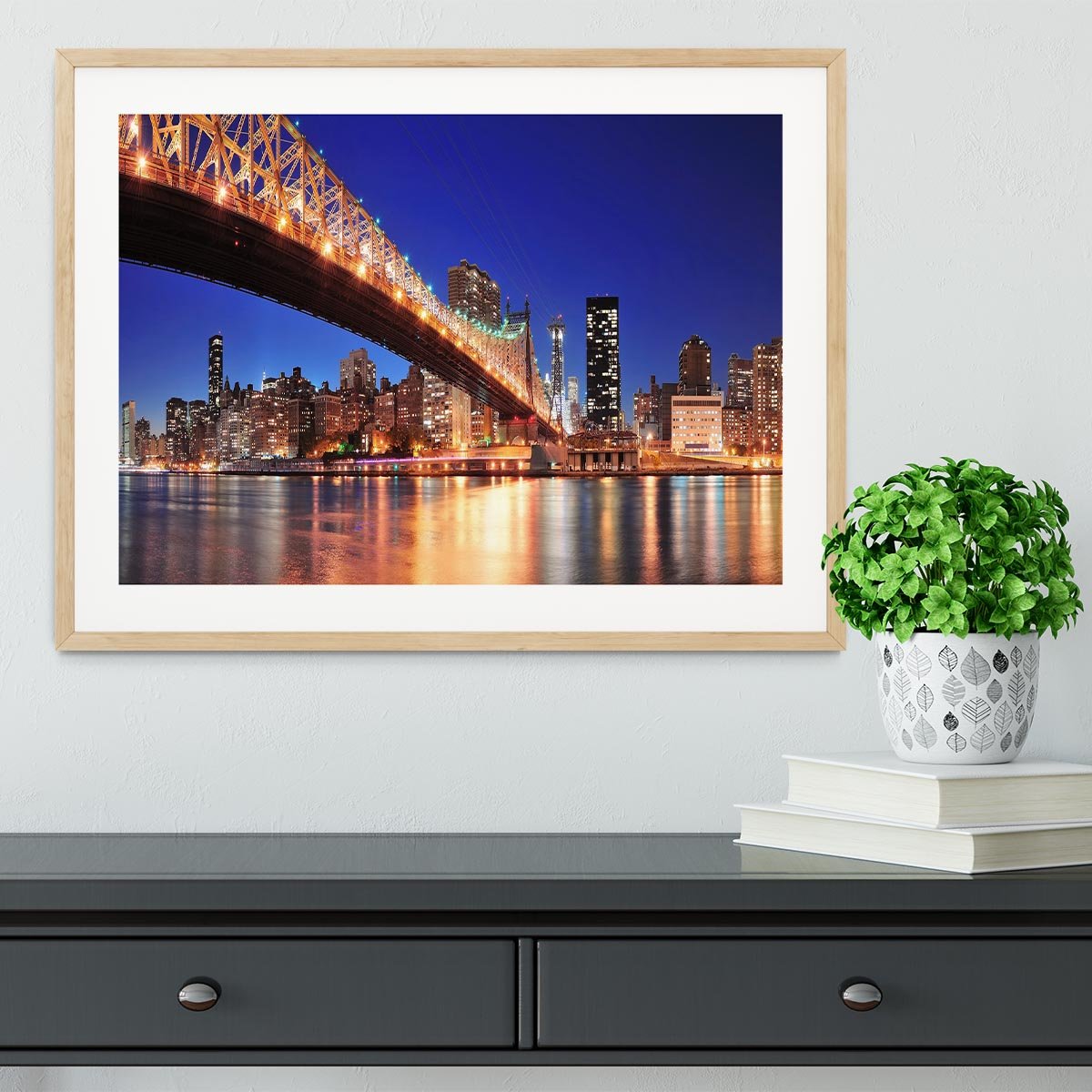 Queensboro Bridge over New York Framed Print - Canvas Art Rocks - 3