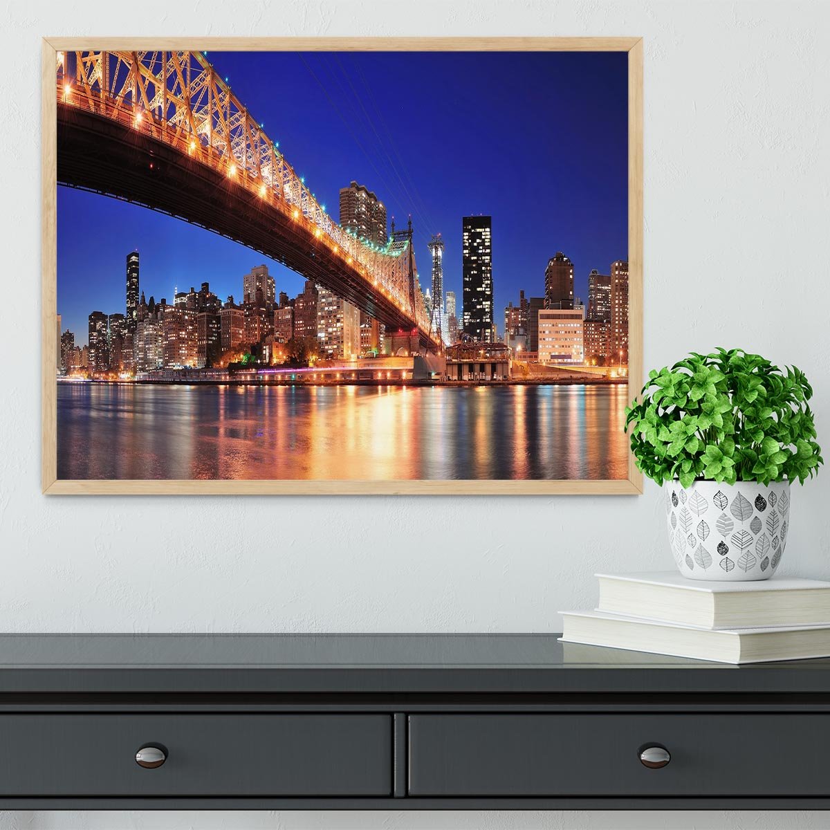 Queensboro Bridge over New York Framed Print - Canvas Art Rocks - 4