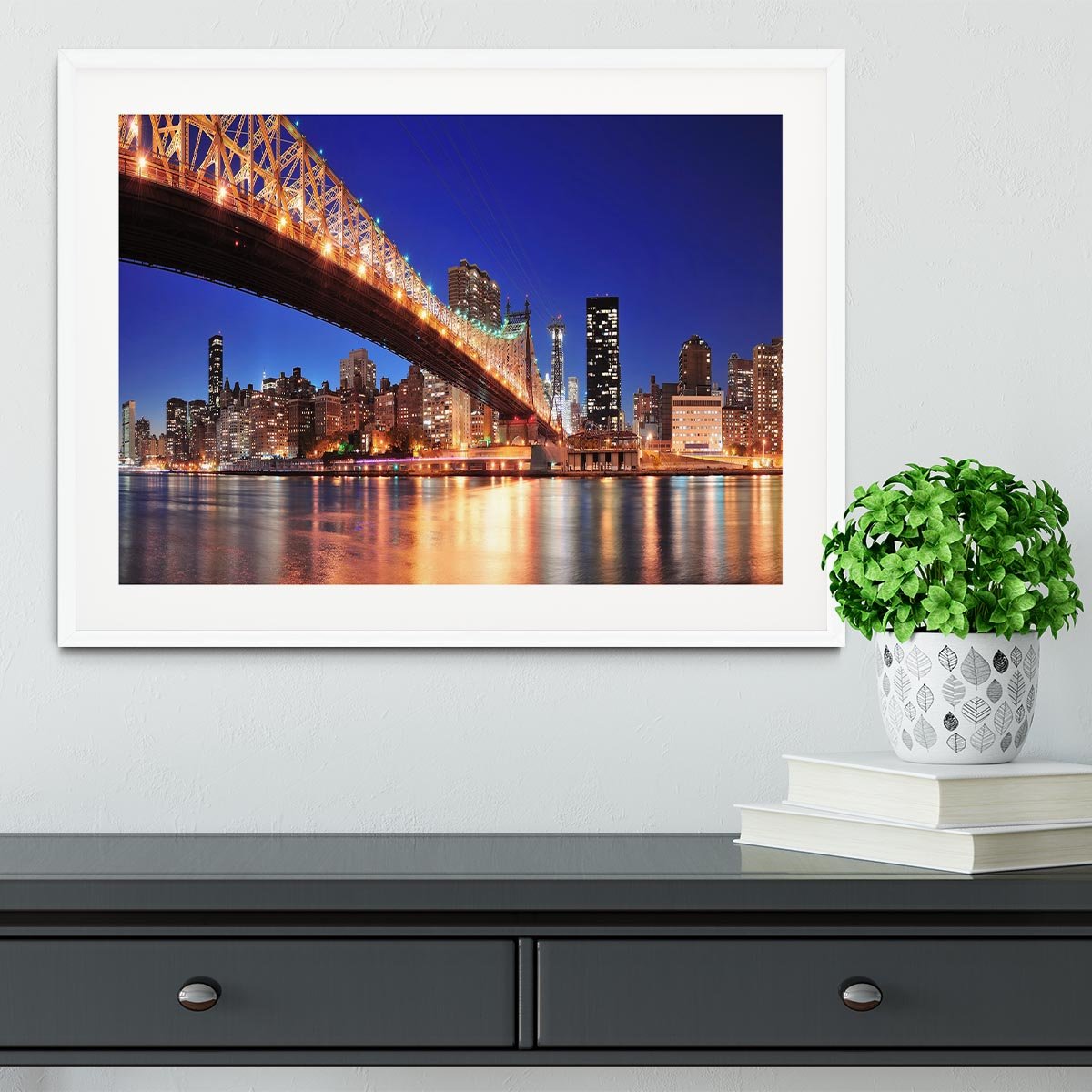 Queensboro Bridge over New York Framed Print - Canvas Art Rocks - 5