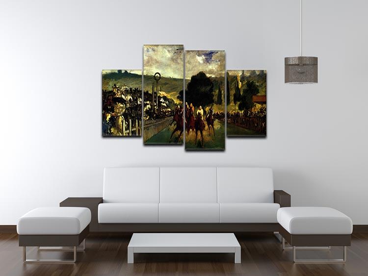 Race at Longchamp by Manet 4 Split Panel Canvas - Canvas Art Rocks - 3