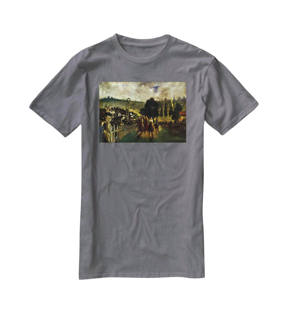 Race at Longchamp by Manet T-Shirt - Canvas Art Rocks - 3