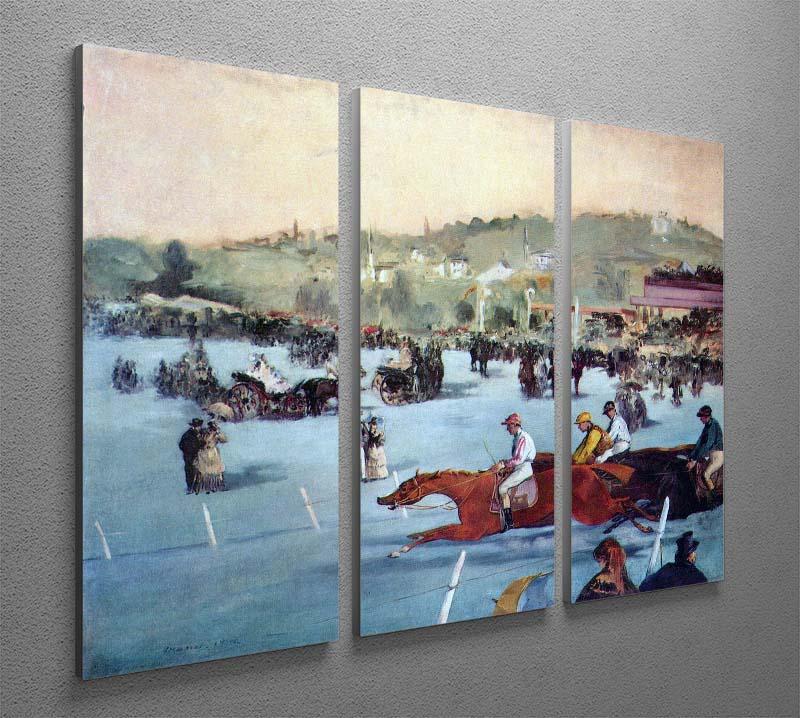 Races at the Bois de Boulogne by Manet 3 Split Panel Canvas Print - Canvas Art Rocks - 2