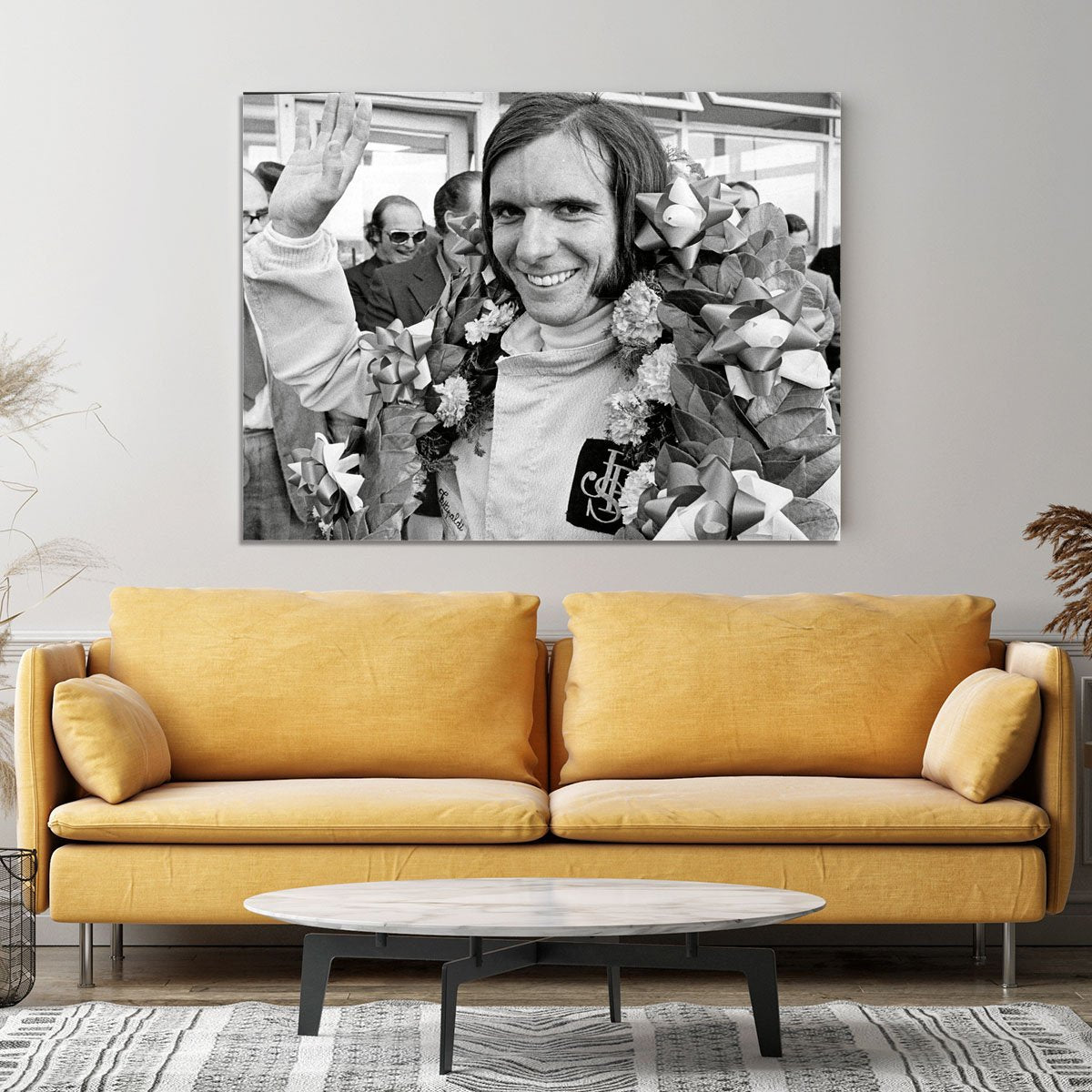Racing driver Emerson Fittipaldi 1972 Canvas Print or Poster