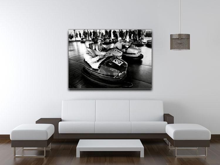 Racing drivers on the dodgems Canvas Print or Poster - Canvas Art Rocks - 4