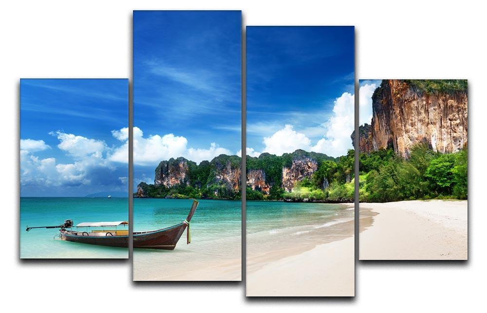 Railay beach in Krabi Thailand 4 Split Panel Canvas - Canvas Art Rocks - 1