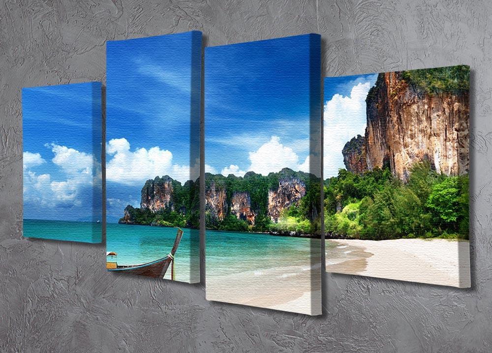 Railay beach in Krabi Thailand 4 Split Panel Canvas - Canvas Art Rocks - 2