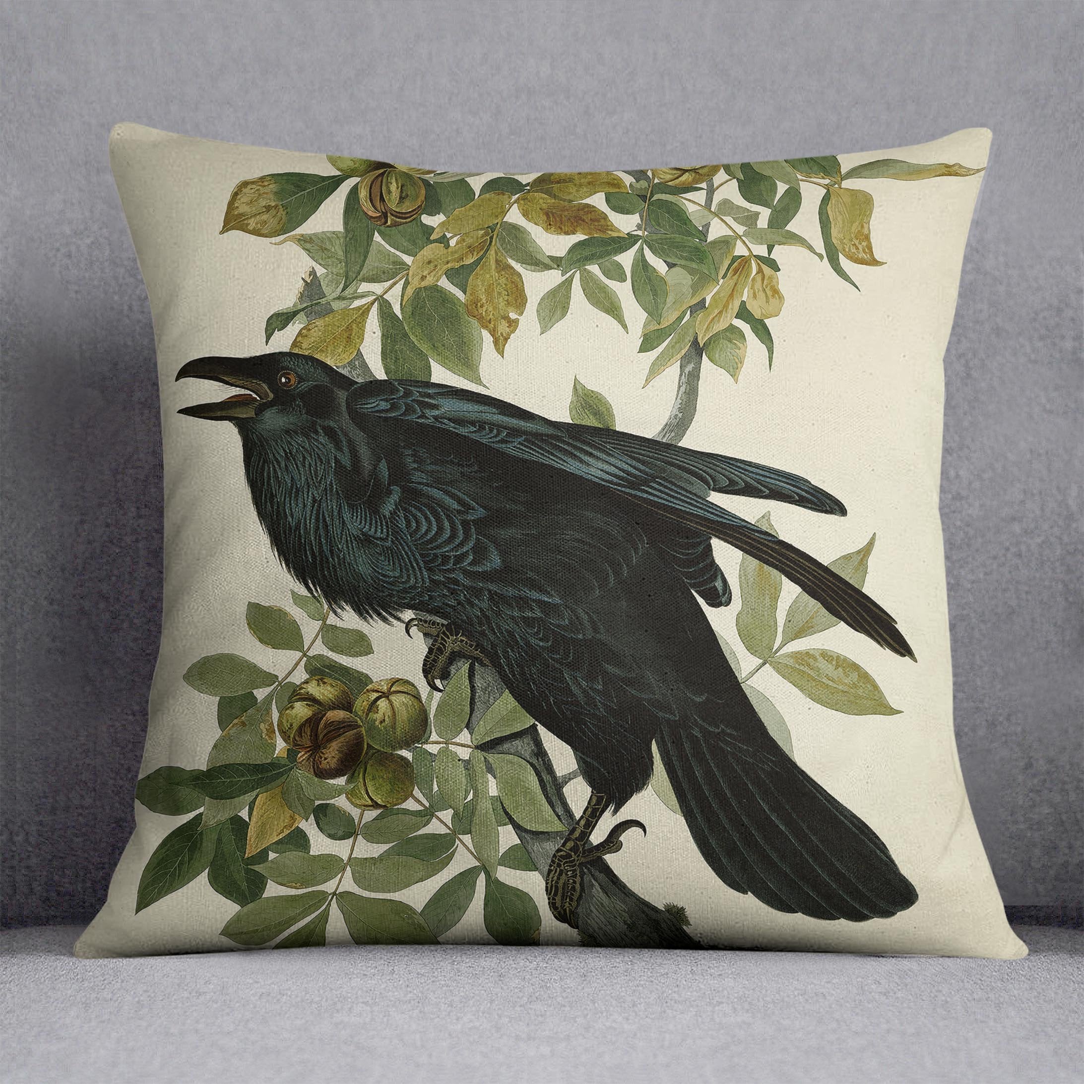 Raven by Audubon Cushion