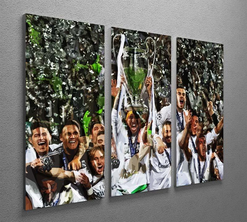 Real Madrid Champions League 2017 3 Split Panel Canvas Print - Canvas Art Rocks - 2