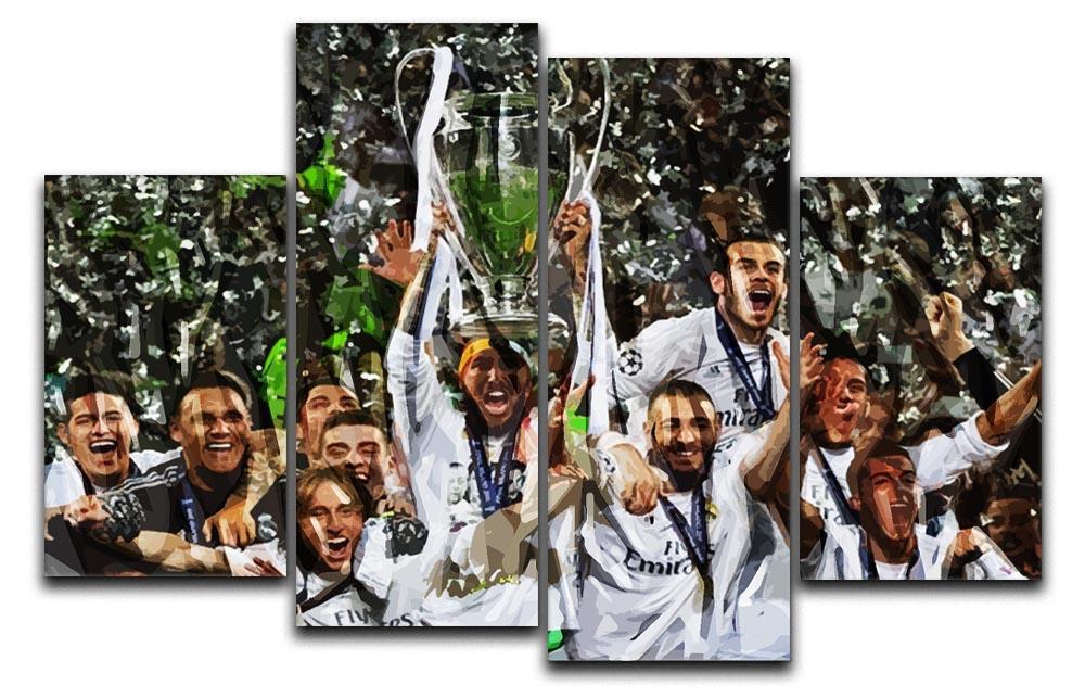 Real Madrid Champions League 2017 4 Split Panel Canvas  - Canvas Art Rocks - 1