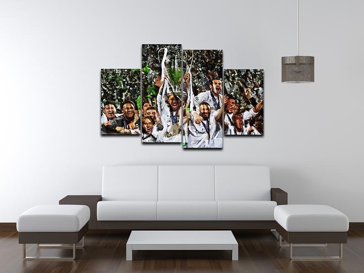 Real Madrid Champions League 2017 4 Split Panel Canvas - Canvas Art Rocks - 3