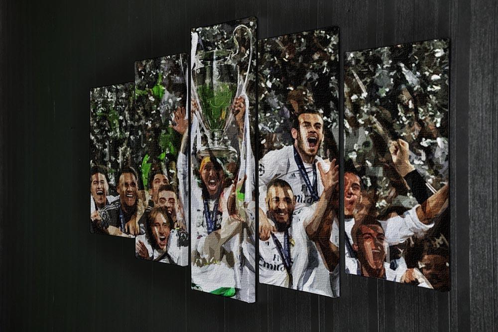 Real Madrid Champions League 2017 5 Split Panel Canvas - Canvas Art Rocks - 2