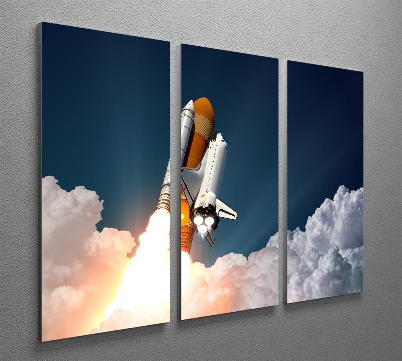 Realistic 3d Scene Of Space Shuttle 3 Split Panel Canvas Print - Canvas Art Rocks - 2