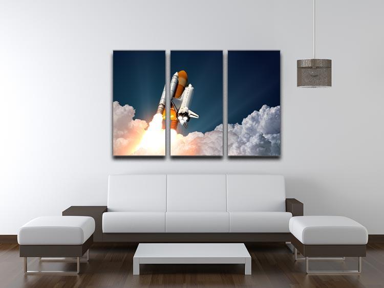Realistic 3d Scene Of Space Shuttle 3 Split Panel Canvas Print - Canvas Art Rocks - 3