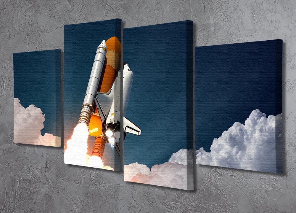 Realistic 3d Scene Of Space Shuttle 4 Split Panel Canvas - Canvas Art Rocks - 2