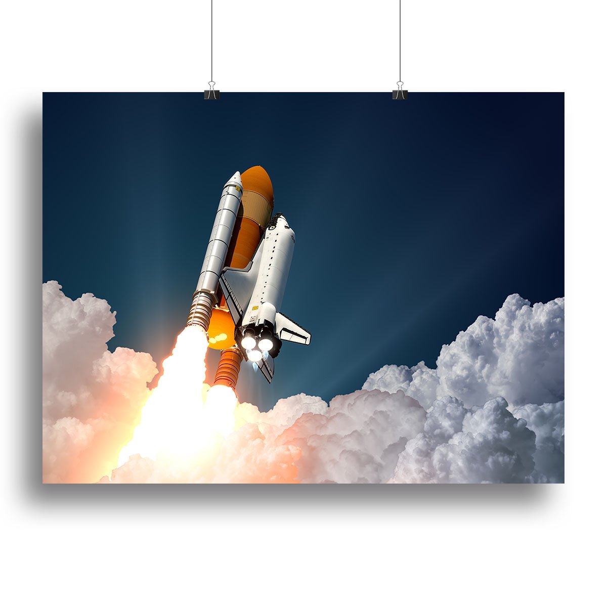 Realistic 3d Scene Of Space Shuttle Canvas Print or Poster