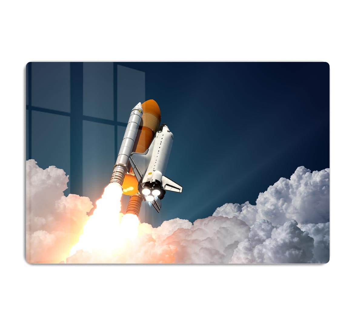 Realistic 3d Scene Of Space Shuttle HD Metal Print