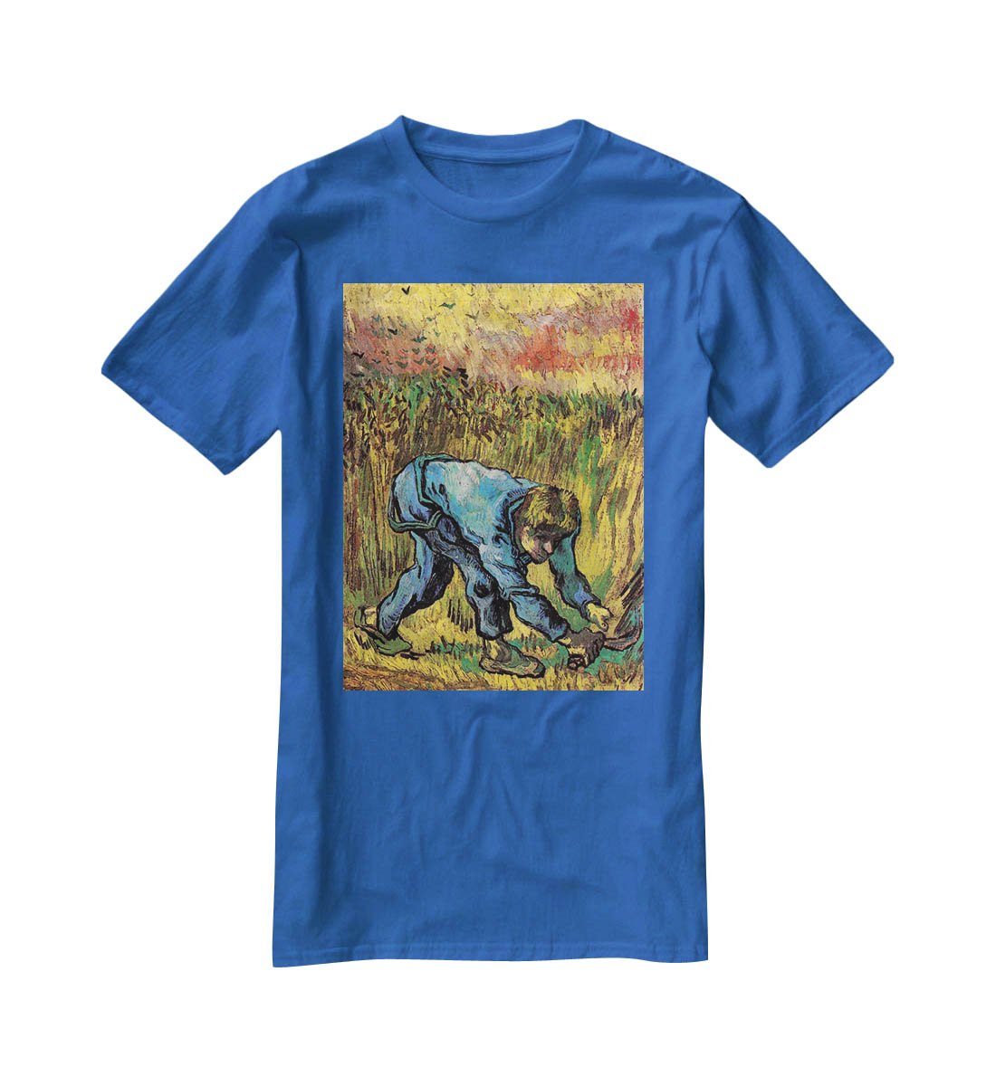Reaper with Sickle after Millet by Van Gogh T-Shirt - Canvas Art Rocks - 2