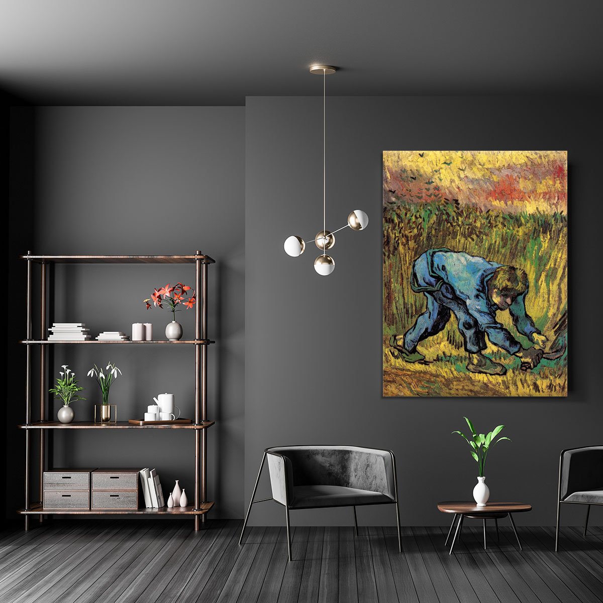 Reaper with Sickle after Millet by Van Gogh Canvas Print or Poster