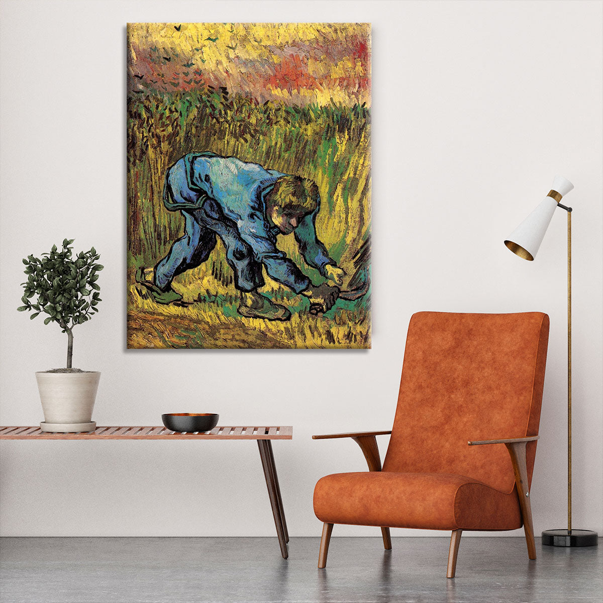 Reaper with Sickle after Millet by Van Gogh Canvas Print or Poster - Canvas Art Rocks - 6