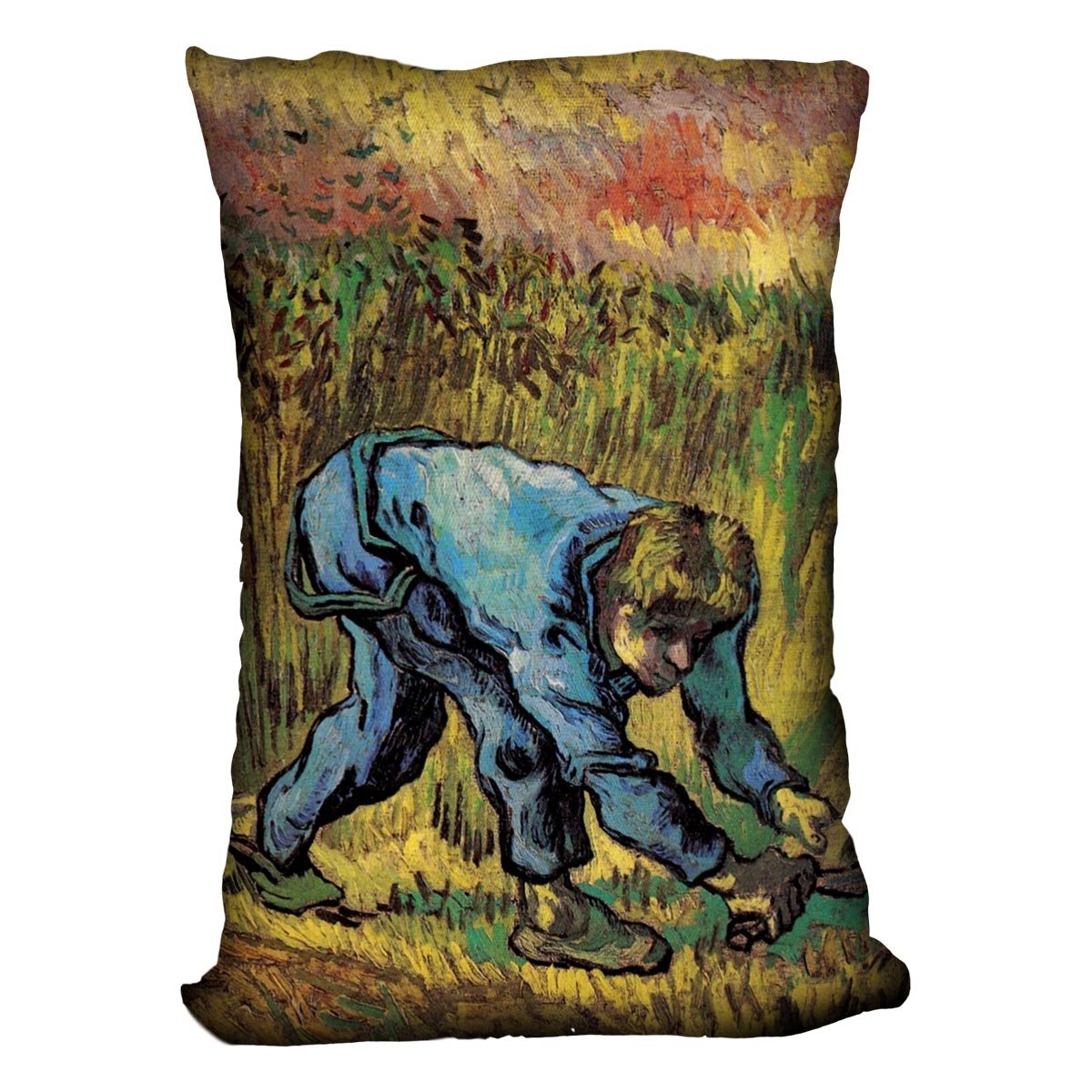 Reaper with Sickle after Millet by Van Gogh Throw Pillow