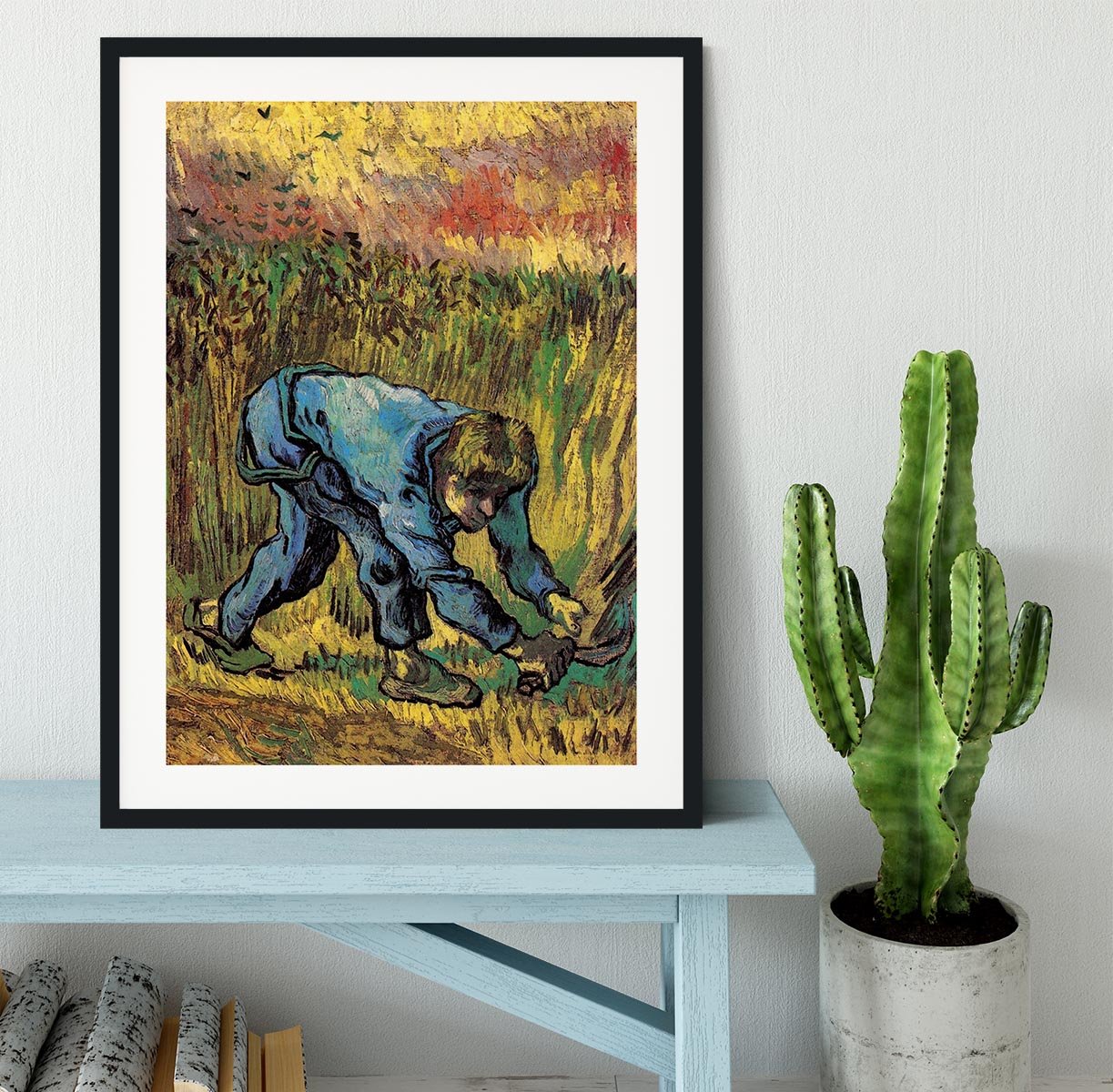 Reaper with Sickle after Millet by Van Gogh Framed Print - Canvas Art Rocks - 1