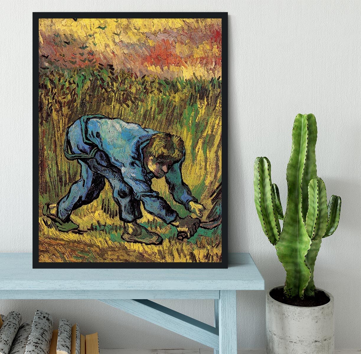 Reaper with Sickle after Millet by Van Gogh Framed Print - Canvas Art Rocks - 2