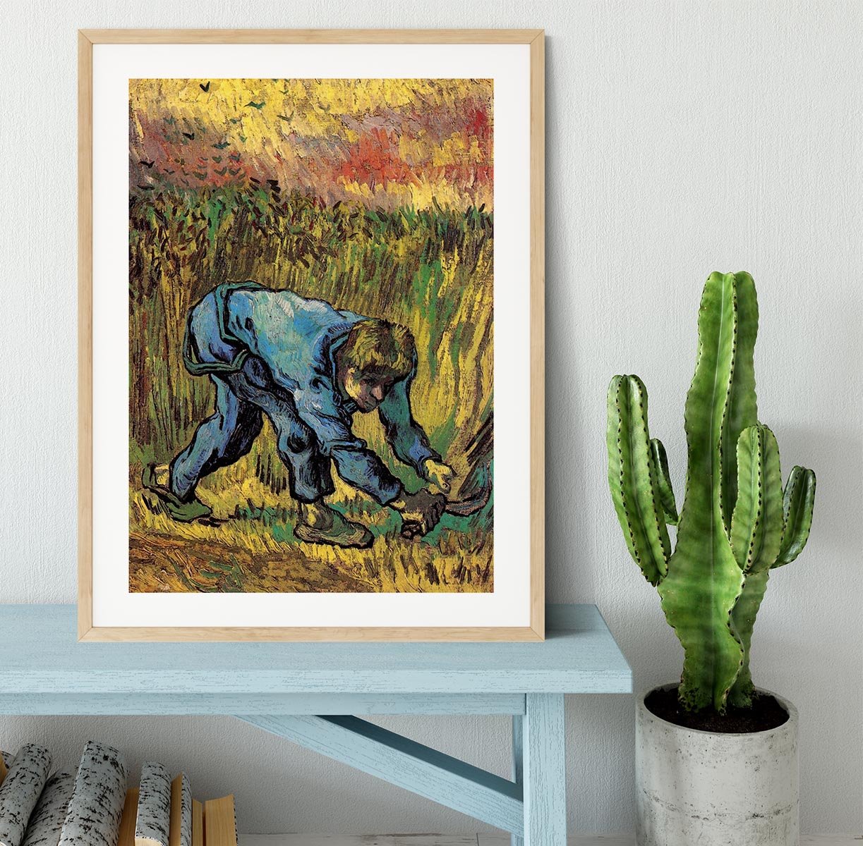Reaper with Sickle after Millet by Van Gogh Framed Print - Canvas Art Rocks - 3