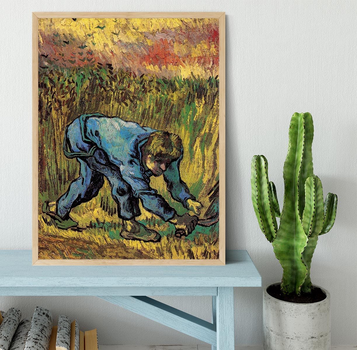 Reaper with Sickle after Millet by Van Gogh Framed Print - Canvas Art Rocks - 4