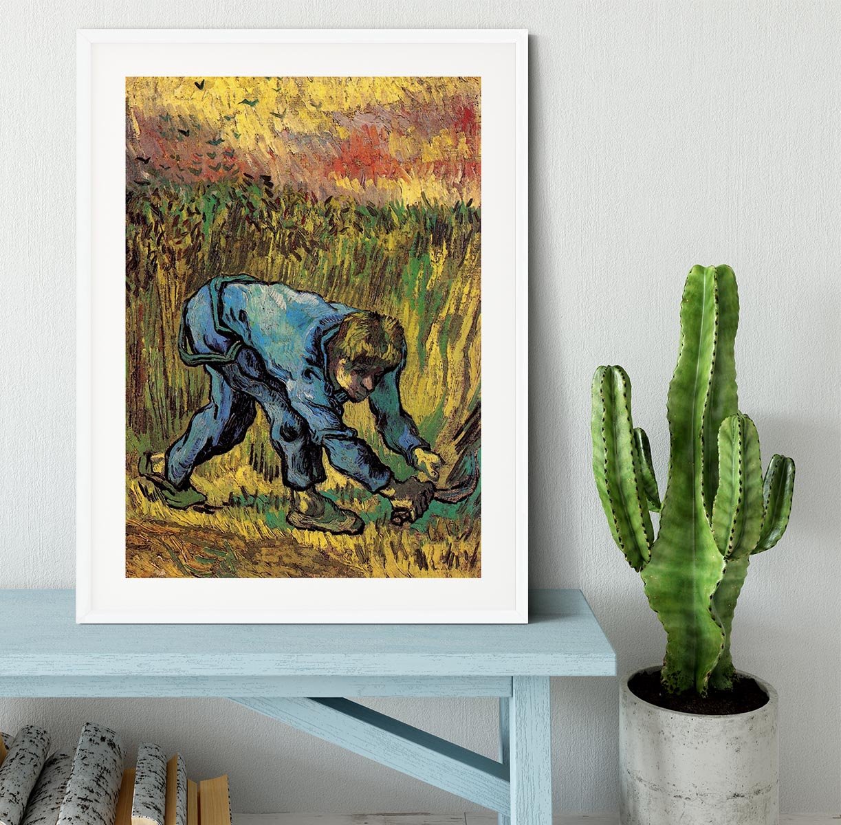 Reaper with Sickle after Millet by Van Gogh Framed Print - Canvas Art Rocks - 5