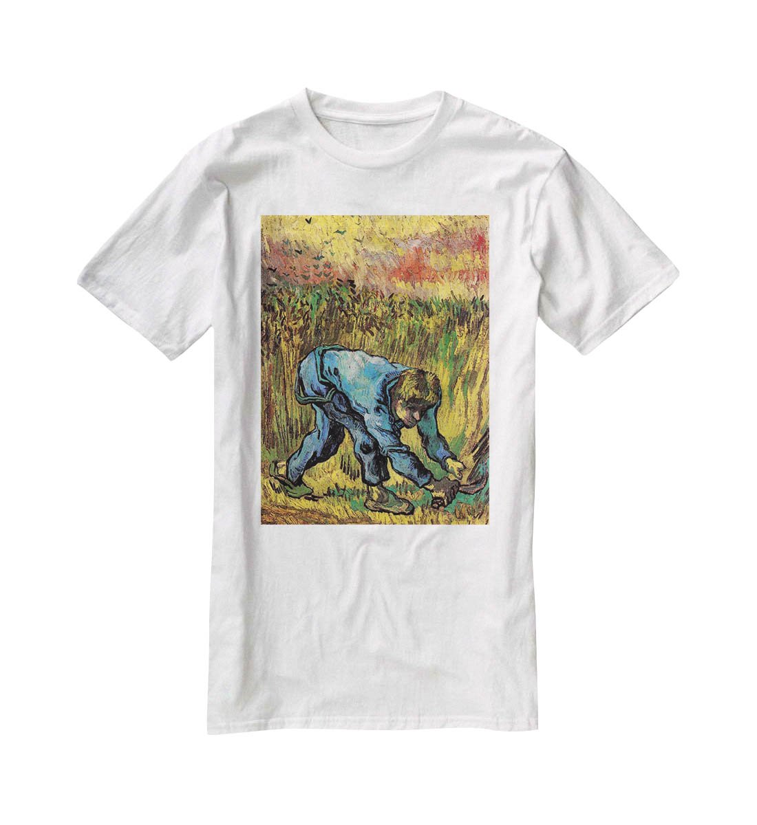 Reaper with Sickle after Millet by Van Gogh T-Shirt - Canvas Art Rocks - 5