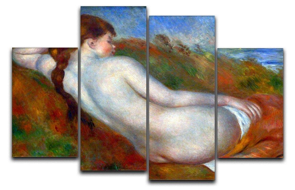Reclining nude by Renoir 4 Split Panel Canvas  - Canvas Art Rocks - 1