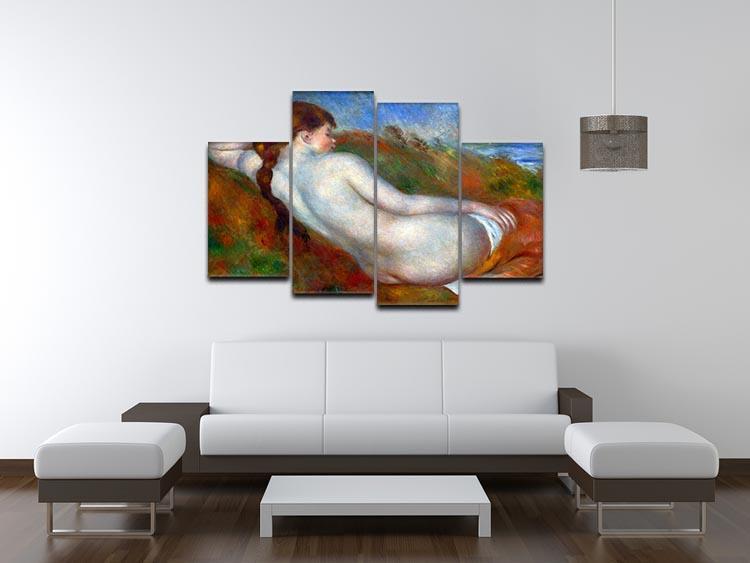 Reclining nude by Renoir 4 Split Panel Canvas - Canvas Art Rocks - 3